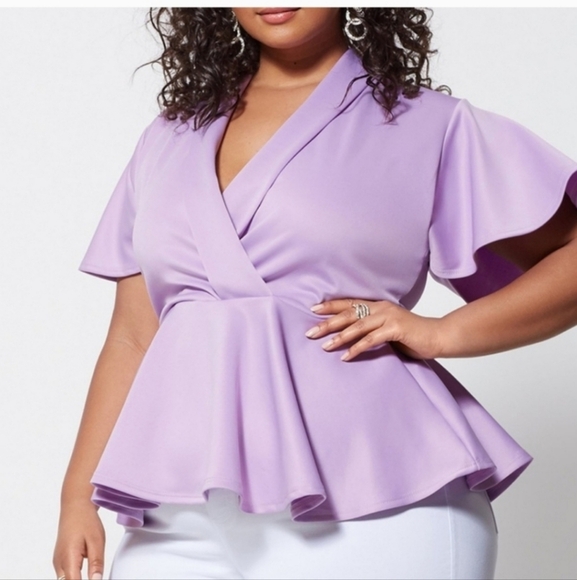 🍁🍂Nwot Fashion to figure size 2 peplum blouse - Picture 1 of 4